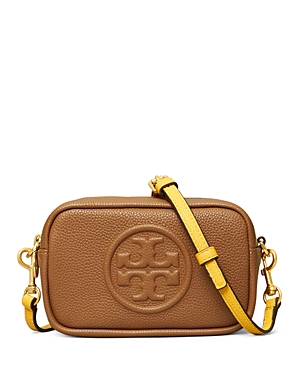 Tory Burch Perry Bombe Mini Leather Crossbody In Moose