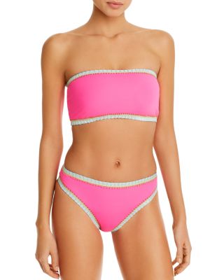 bright pink bandeau bikini