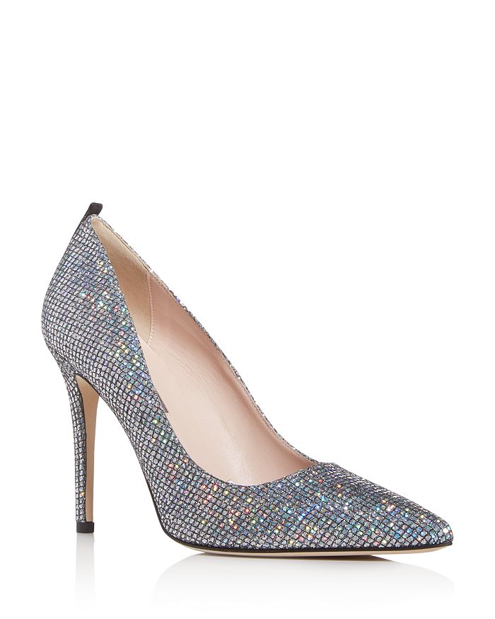 Sjp By Sarah Jessica Parker Women's Fawn Pointed Toe Pumps In Silver Material