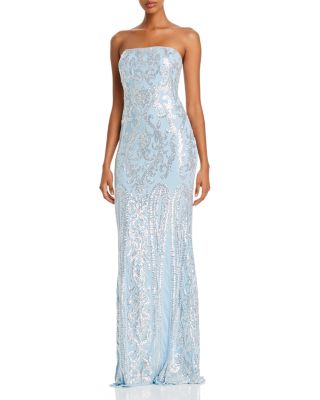 strapless sequin gown