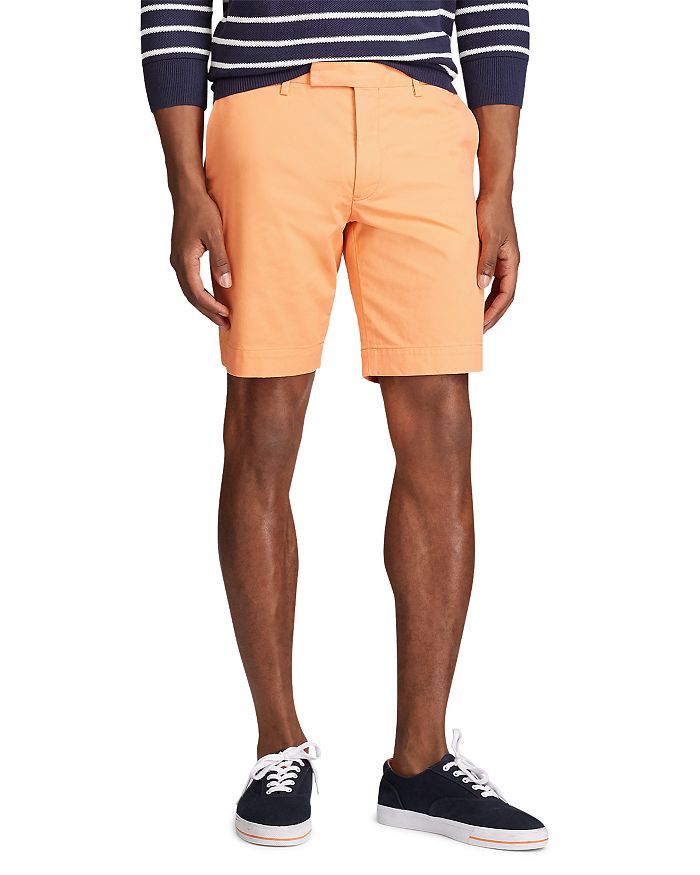 Polo Ralph Lauren Stretch Slim Fit Twill Shorts In Maltese Orange