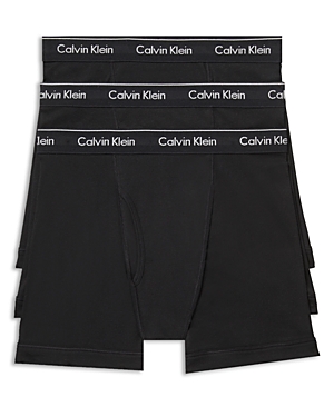 Shop Calvin Klein Cotton Boxer Briefs, Pack Of 3 In Black