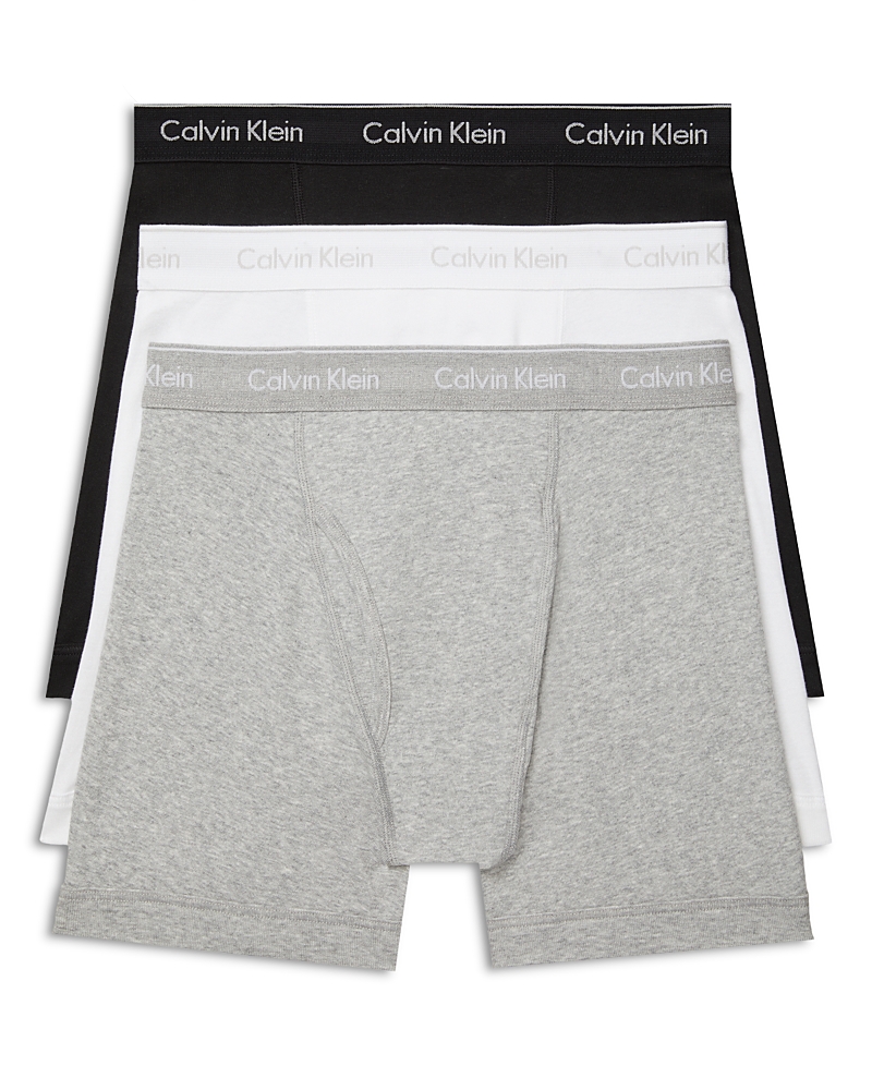 Calvin Klein Classic Stretch Cotton Boxer Briefs 3-pack In Gray/black/white