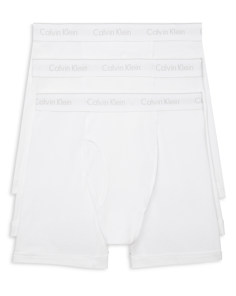 Calvin Klein 3 Pack Cotton Classics Trunks In White In White
