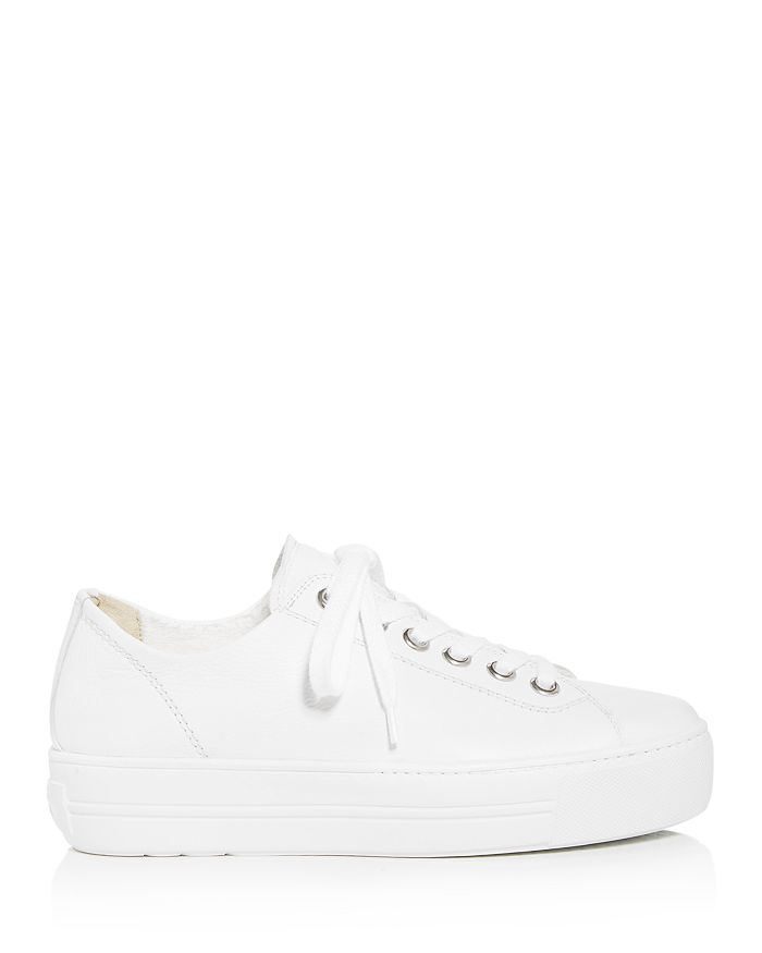 Shop Paul Green Women's Bixby Low Top Platform Sneakers In White Leather