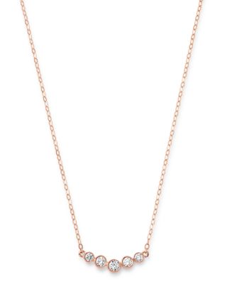 Bloomingdale's Fine Collection - Diamond Bar Station Necklace in 14K Rose Gold, 0.25 tcw