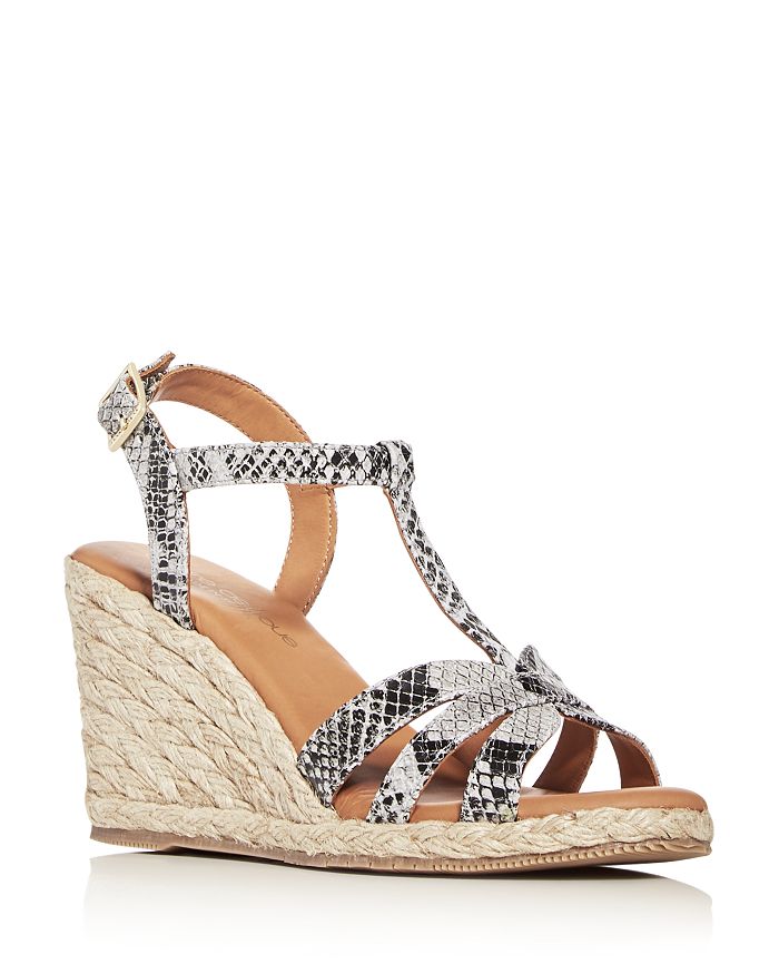 Andre Assous Women's Madina T-strap Wedge Sandals In White