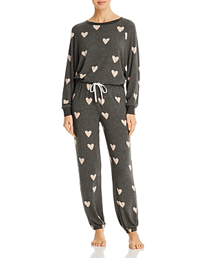 Honeydew Star Seeker Printed Pajama Set In Black/heart