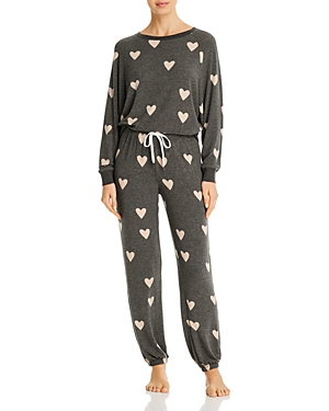 Honeydew Star Seeker Printed Pajama Set In Black Heart