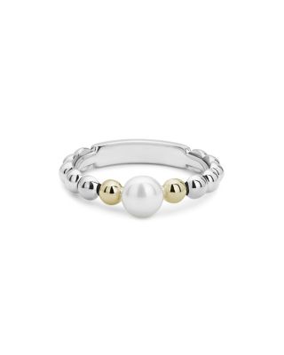 Sterling Silver & 18K Yellow Gold Luna Cultured Freshwater Pearl Ring