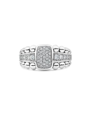 Sterling Silver Caviar Spark Diamond Ring