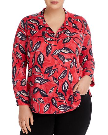 NIC and ZOE Plus NIC+ZOE Plus Climbing Ivy Button-Up Shirt | Bloomingdale's