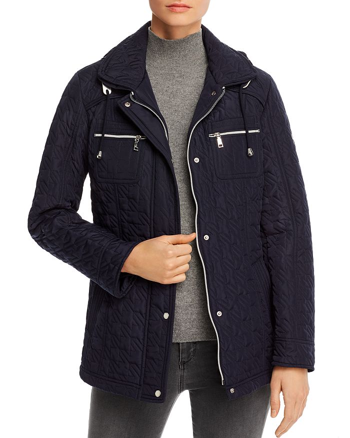 Vince Camuto Chevron-quilted Jacket In Navy