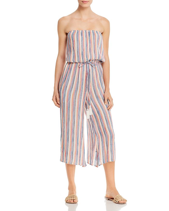 Elan Striped Culotte Jumpsuit In Multi Color