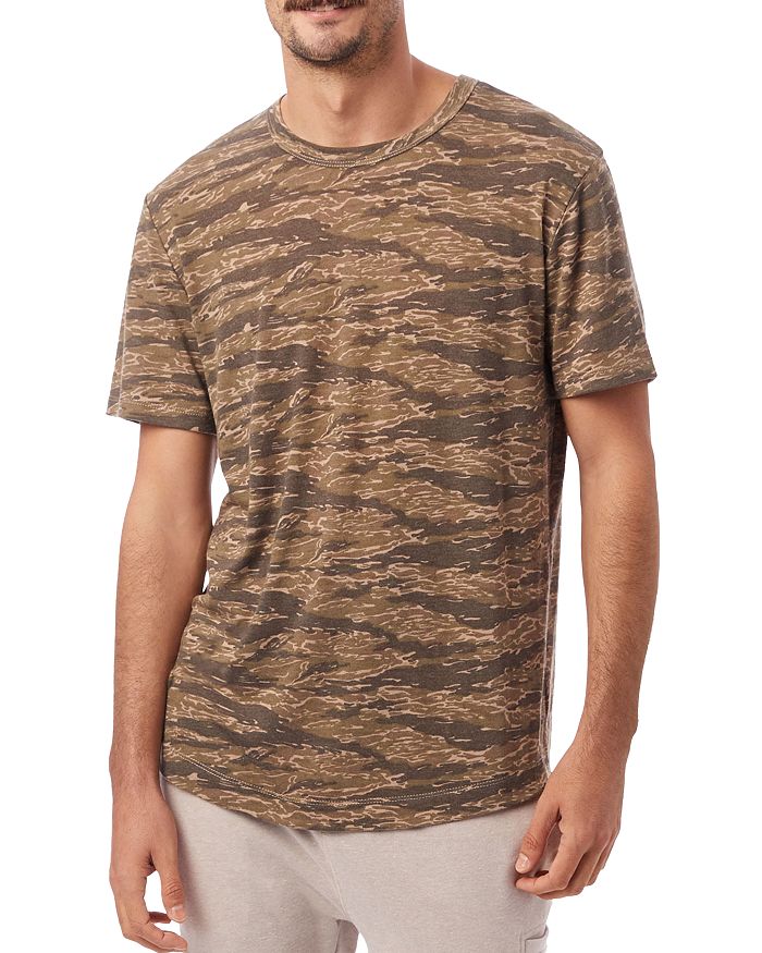 Alternative Eco Camo Shirttail Tee In Fatigue Tiger Camouflage