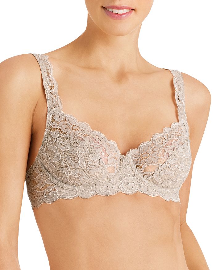 Hanro Luxury Moments Lace Unlined Underwire Bra In Sahara