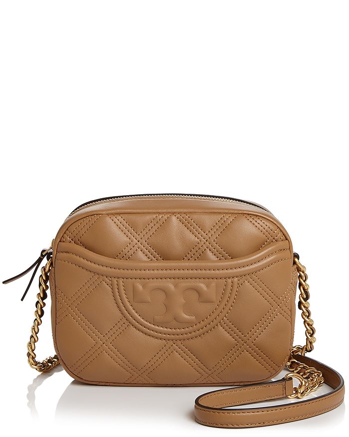 Fleming Soft of Tory Burch - Quilted leather bag orange colored with  adjustable strap for women