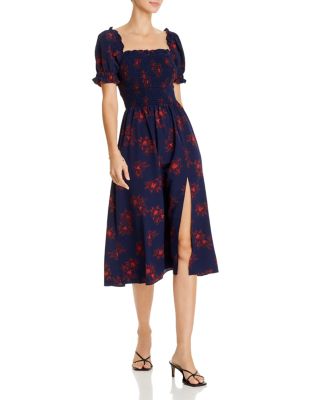 knee length dresses for ladies The Aden Floral Smocked Midi Dress main image 1