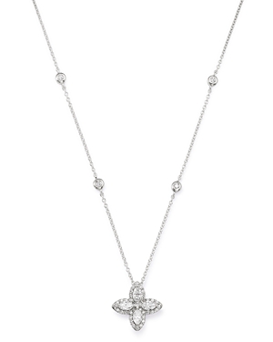 Bloomingdale's Diamond Marquis Flower Pendant Necklace in 14K White Gold, 0.50 ct. t.w. - 100% Exclu