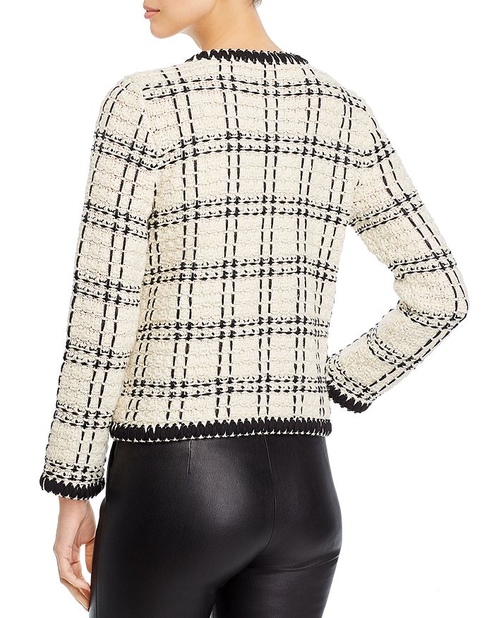 Tory Burch Kendra Metallic-weave Tweed Cardigan In White | ModeSens