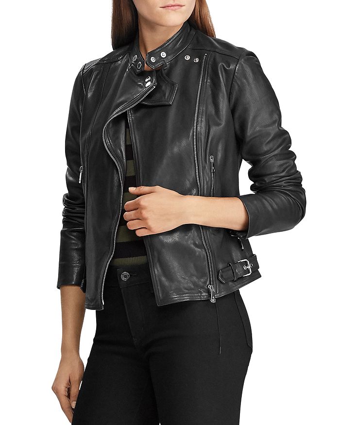Top 85+ imagen ralph lauren leather jacket women