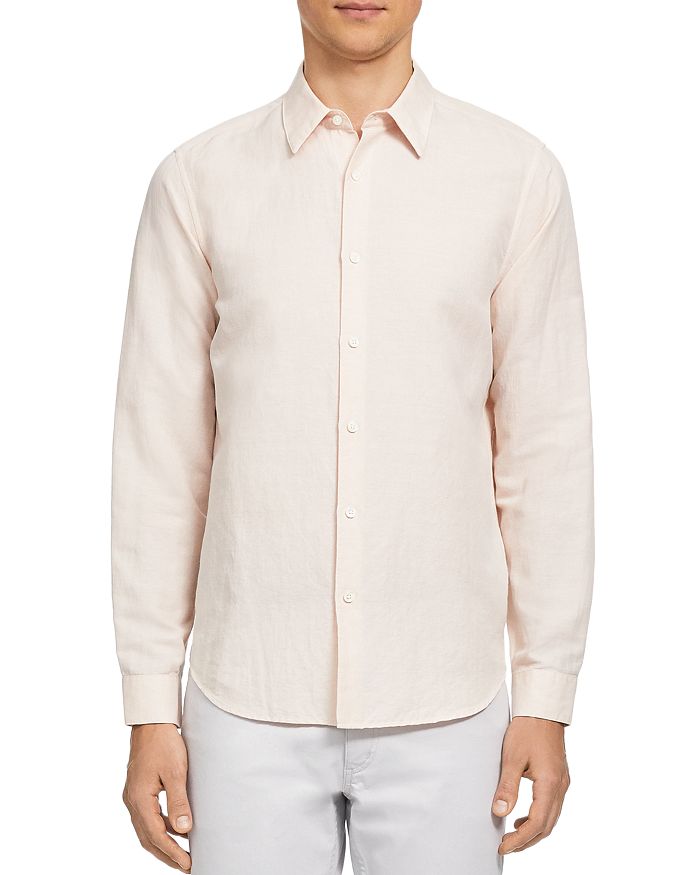 THEORY IRVING ESSENTIAL LINEN TWILL BUTTON-DOWN SHIRT,K0373510