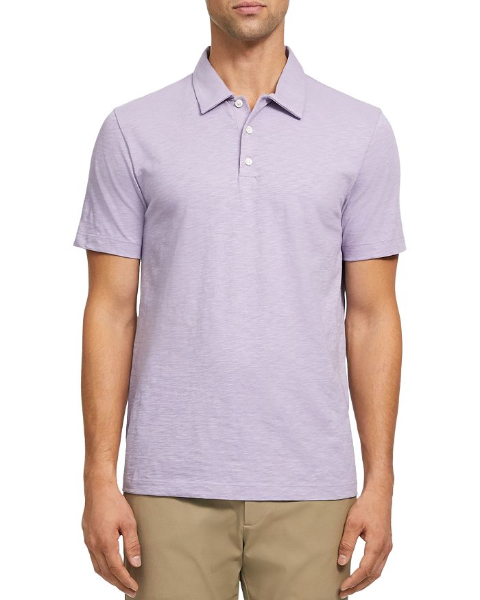 Theory Modal Blend Jersey Bron Regular Fit Polo Shirt In Vervain