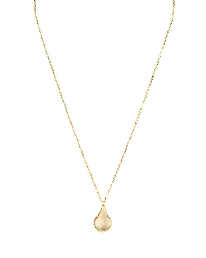 Argento Vivo Polished Teardrop Pendant Necklace, 16 In Gold