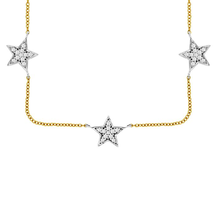 Bloomingdale's Diamond Star Collar Necklace In 14k Yellow Gold & 14k White Gold, 0.35 Ct. Tw. - 100% Exclusive In White/gold