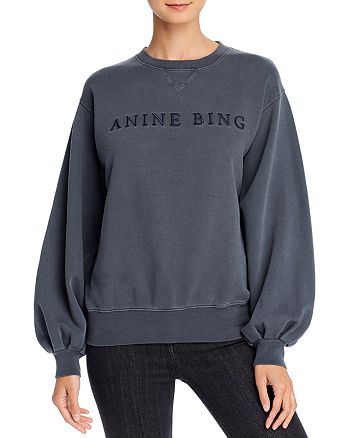 Anine Bing Esme Cotton Word Logo Sweatshirt | Bloomingdale's