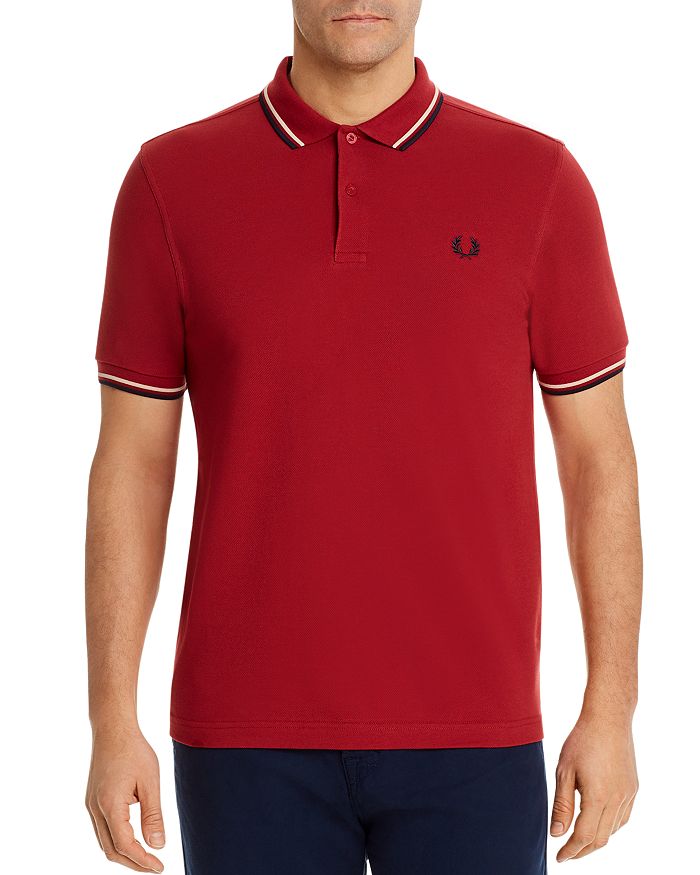 Fred Perry Twin Tipped Slim Fit Polo In Siren / Gold