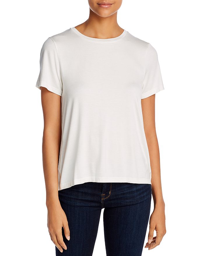 Avec Pleated-back Tee In Paper White