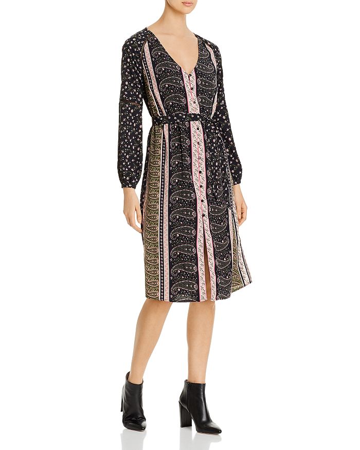 CUPCAKES AND CASHMERE CUPCAKES AND CASHMERE NOLLIE PAISLEY PRINT MIDI DRESS,CJ408487
