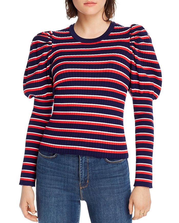 Lini Marla Striped Juliet-sleeve Jumper - 100% Exclusive In Blue/red/white