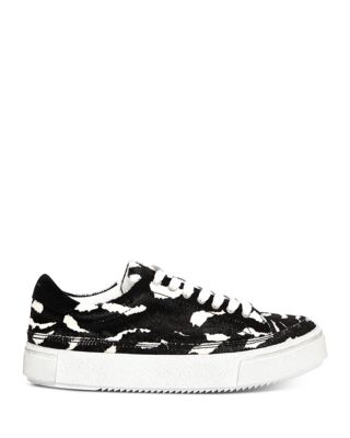 Allsaints Women's Trish Platform Sneakers In Black/white Calf Hair