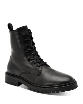 Whitmore Leather Moto Boots In Black 