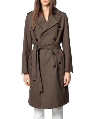 Zadig & Voltaire Belted Double-Breasted Trench Coat | Bloomingdale's