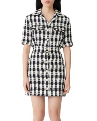 maje tweed shirt dress