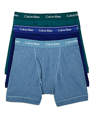 Calvin Klein Cotton Boxer Briefs, Pack Of 3 In Green/blue/haze
