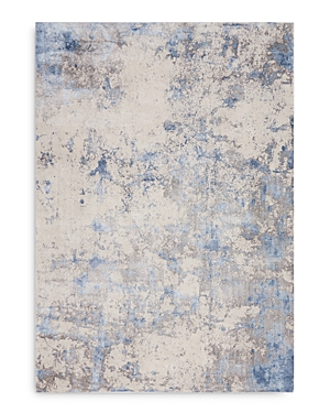 Nourison Silky Textures Sly04 Area Rug, 3'11 X 5'11 In Blue/ivory