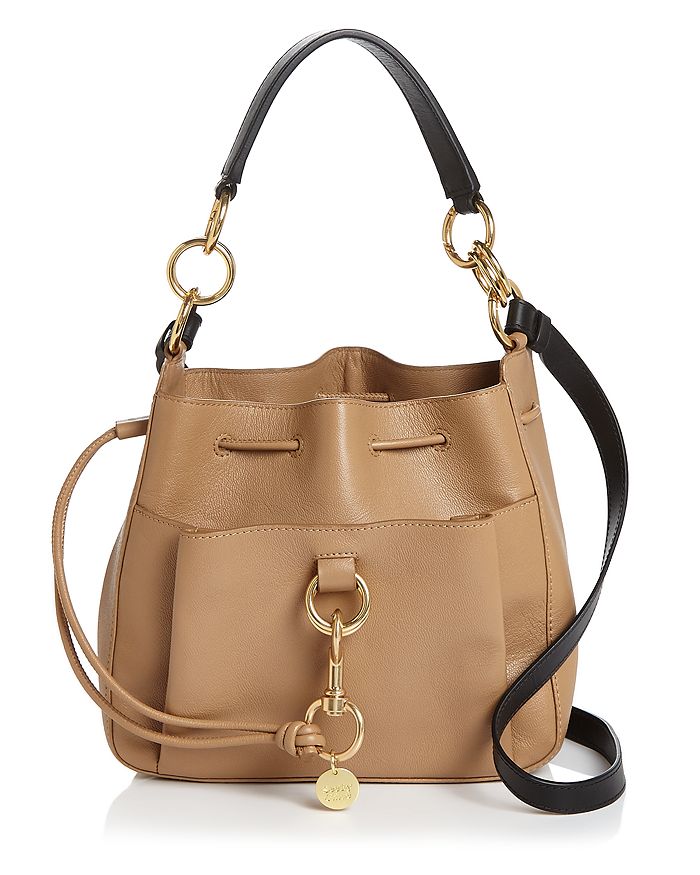 See By Chloé Tony Leather Shoulder Bag In Coconut Brown/gold
