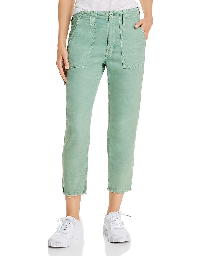 MOTHER THE SHAKER CHOP CROP JEANS IN HEDGE GREEN,1322-324