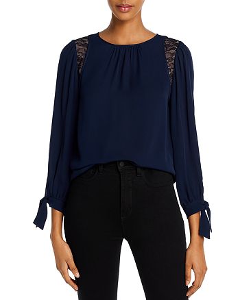 Rebecca Taylor Silk & Lace Top | Bloomingdale's