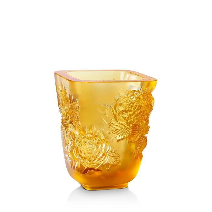 Lalique Pivoines Accent In Amber