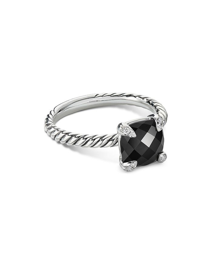 DAVID YURMAN CHATELAINE RING WITH BLACK ONYX AND DIAMONDS,R16329DSSABODI6