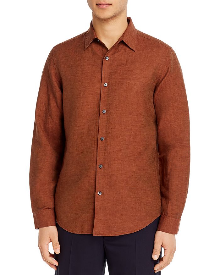 THEORY IRVING ESSENTIAL LINEN TWILL BUTTON-DOWN SHIRT,K0373510