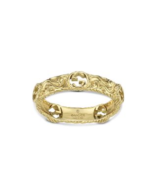 Gucci - 18K Yellow Gold Interlocking Logo Ring