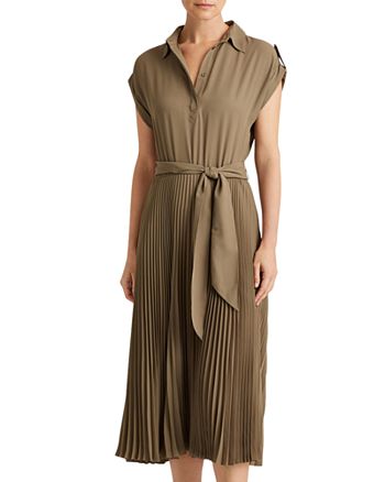 Ralph Lauren Pleated Georgette Dress | Bloomingdale's