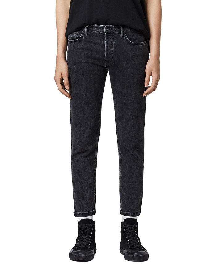ALLSAINTS DEAN TAPERED JEANS IN WASHED BLACK,ME013S