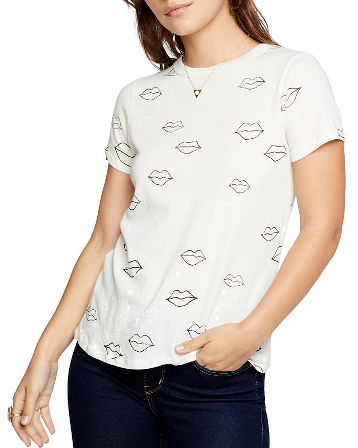CHASER COTTON LIPS PRINT TEE,CW7393-CHA5067-AULT